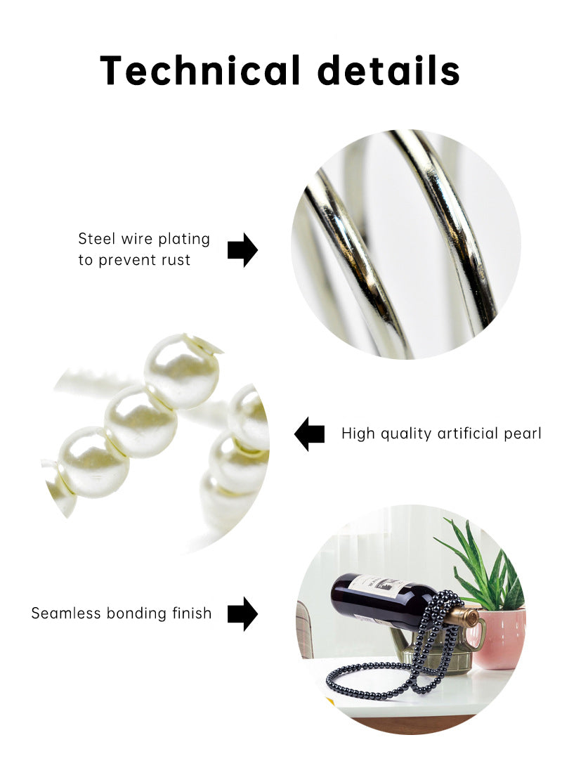 Luxury Pearl Necklace Wine Rack