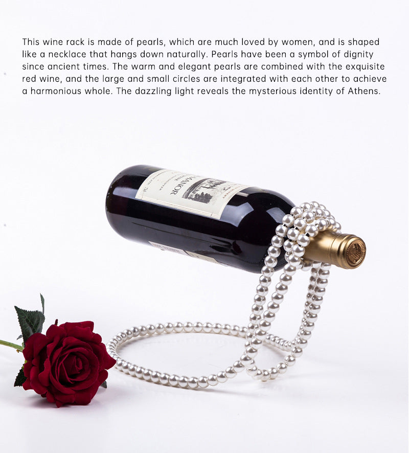 Luxury Pearl Necklace Wine Rack